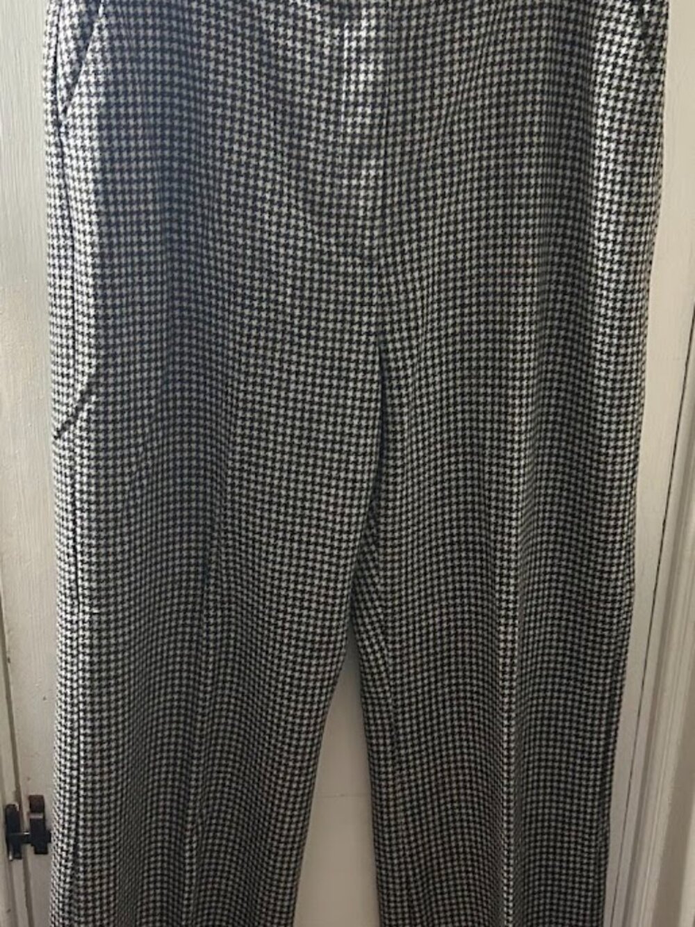 Sezane Matheo Trousers - Black & White Houndstooth Size 14 (FR 46) - Picture 2 of 3